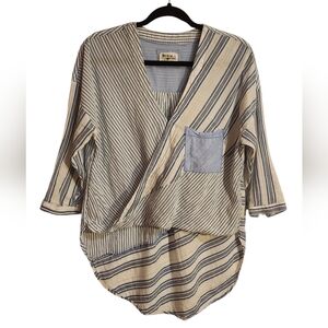 CLOSET CLEAROUT Anthropologie Holding Horses Shirt, Striped Hi Low Shirt Top, XS